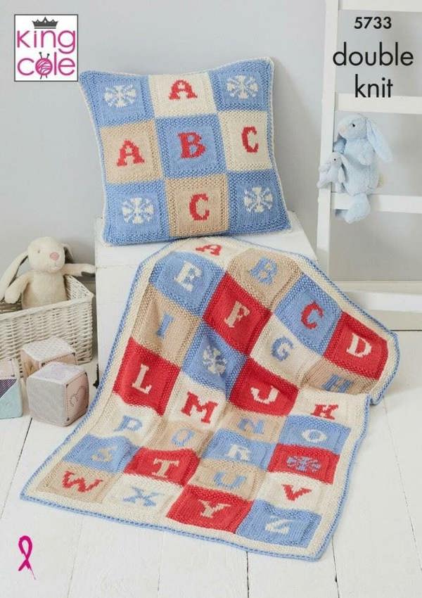 King Cole Cottonsoft DK Knitting Pattern 5733, Blankets, Cushions One Size
