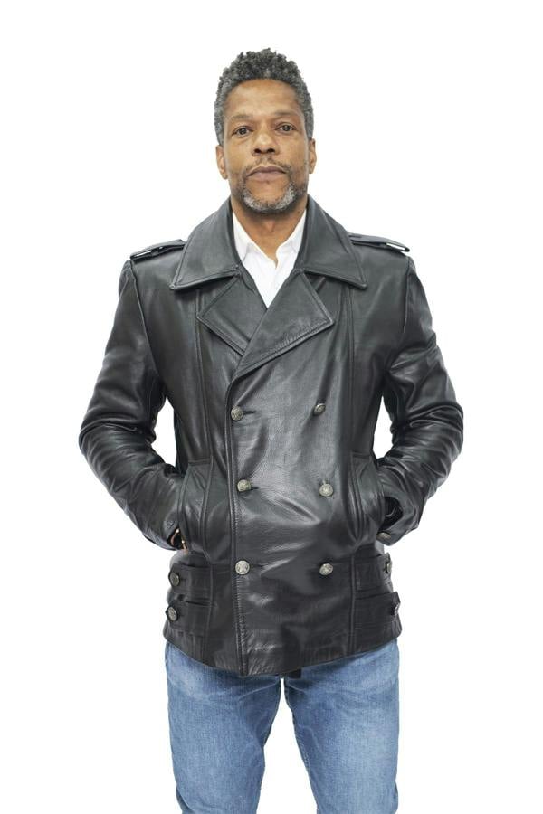 Infinity Leather Mens Cowhide Leather Peacoat-Leiden