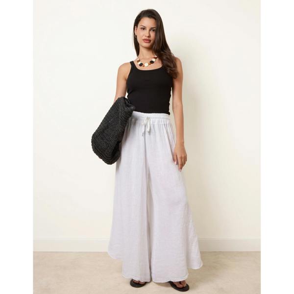 Blue Vanilla Extreme Wide Leg Linen Trousers