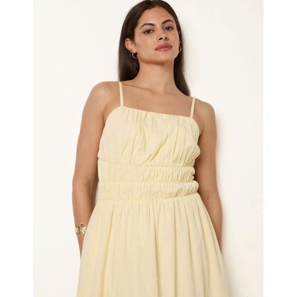 Blue Vanilla Ruched Binding Strappy Midi Dress