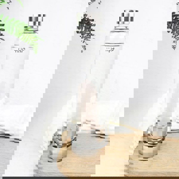 Myga Rose Quartz Crystal Glass Water Bottle