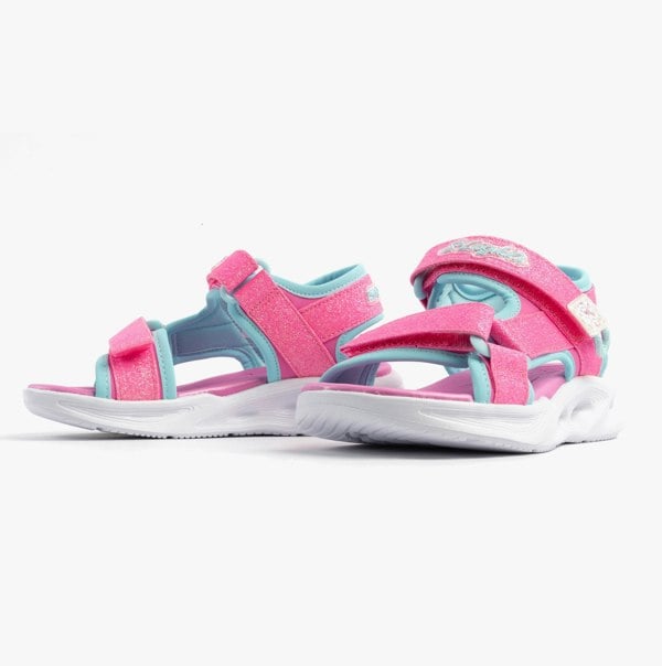 Skechers S-LIGHTS: SOLA GLOW Girls Sandals Hot Pink/Aqua