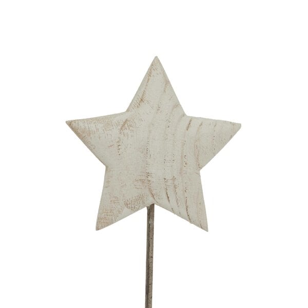 Hill Interiors White Washed Star Christmas Decoration - White/Black