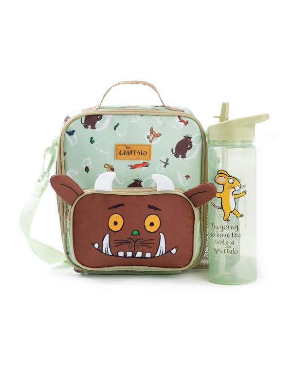 Gruffalo & Friends Unisex Kids Green Character Face Lunch Bag and Bottle Set (One Size)