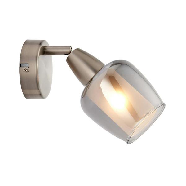 Pagazzi Lighting Kennen 1 Light Nickel and Smoked Glass Wall Light