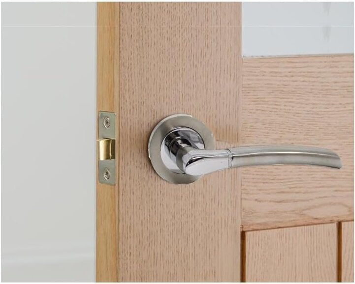 EDH Door Hardware Epsom Chrome Satin Internal Door Handles