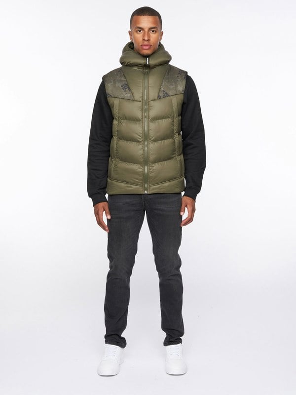 Duck and Cover Rierson Hooded Gilet Dark Olive