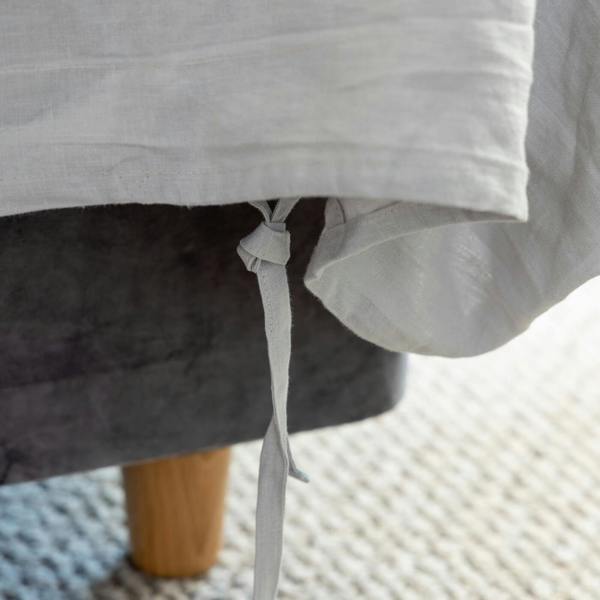 Light Grey French Linen Bed Set close-up detail 4 | Soak and Sleep