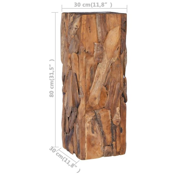 Berkfield Side Table 30x30x80 cm Solid Teak Wood