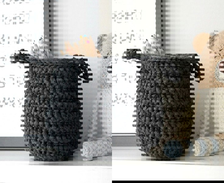 Small basket CHARCOAL - Zuri House