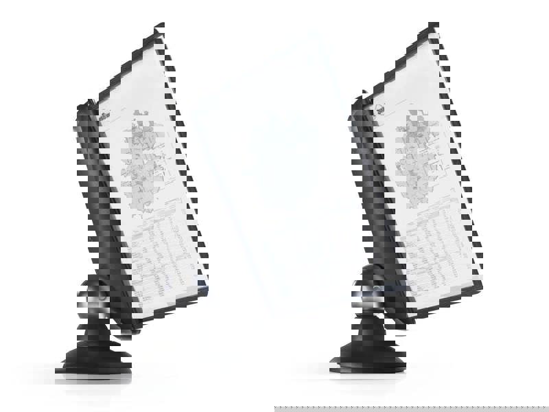 Durable SHERPA MOTION 360 Degree Desk Display Panel Stand | 10 Panels | A4 Black