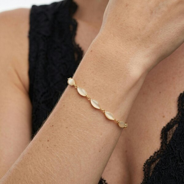 Uchi & Soto Nekomeishi Cream Cats Eye Bracelet