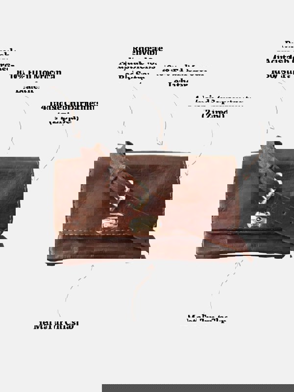 Berber Leather The Kenitra Soft Cross-Body Bag in Dark Brown