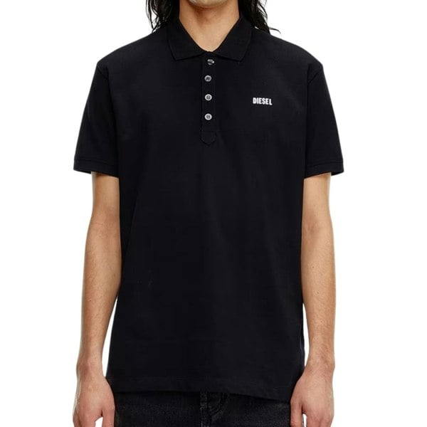 Diesel Small Brand Logo Black Polo Shirt M