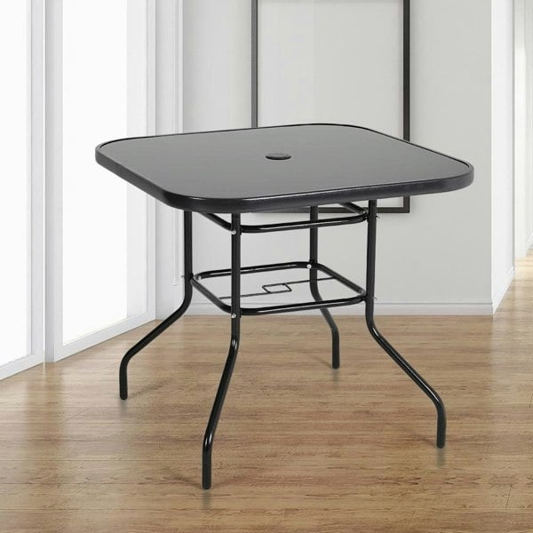 80/105cm Wide Square Garden Table Patio Outdoor Dining Table Coffee Bistro Table Garden Dining Table Living and Home