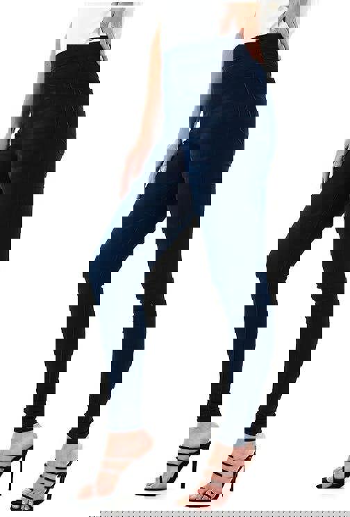 Smart Living Women's High Waist Double Button Skinny Jeans - Mid Wash