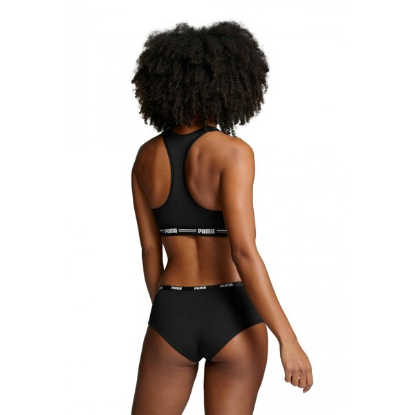 Puma 2-Pack Classic Logo Low-Rise Hipster Briefs, Black