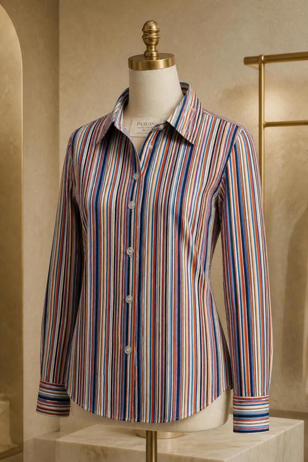 Pamoni The Executive Stripe Fitted Cotton Shirt