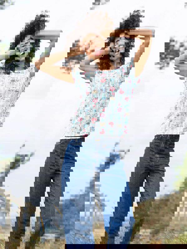 Kite Womens Organic Alum Slub Jersey Top Flower Press