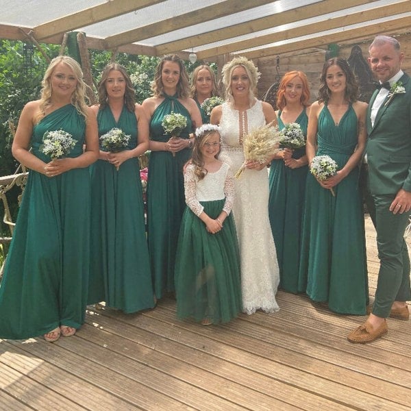 Customer Image of a wedding party in green