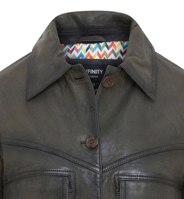 Infinity Leather Womens Retro Biker Leather Jacket - Kopervik