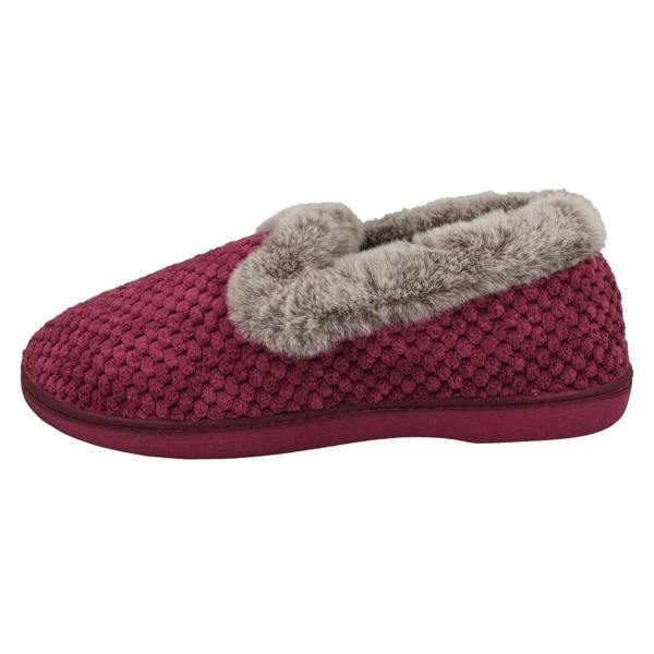 Padders Ladies Padders Textured Trimmed Full Slippers Misha