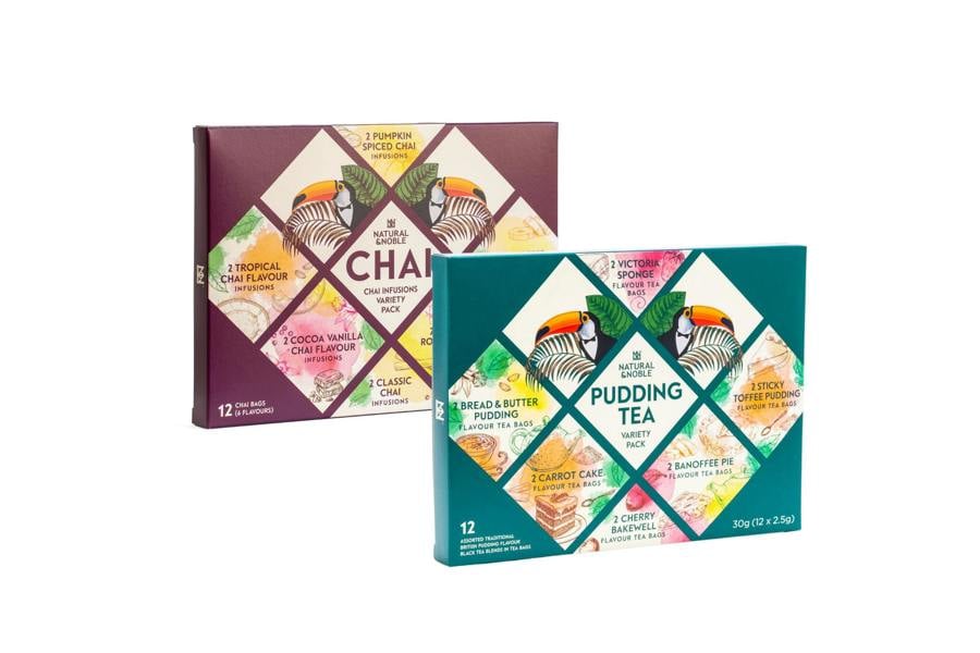 Natural & Noble Tea Lovers Bundle, Including a Pudding Tea & Chai Infusions Variety Gift Pack