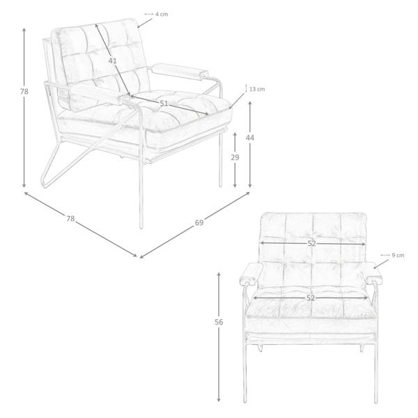 Angel Cerdá Cognac brown leather armchair 5166