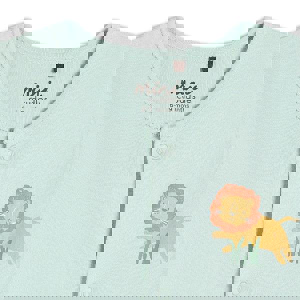 Mini Cuddles Baby Unisex 2pk Animal Printed Sleepsuits, Multicolour