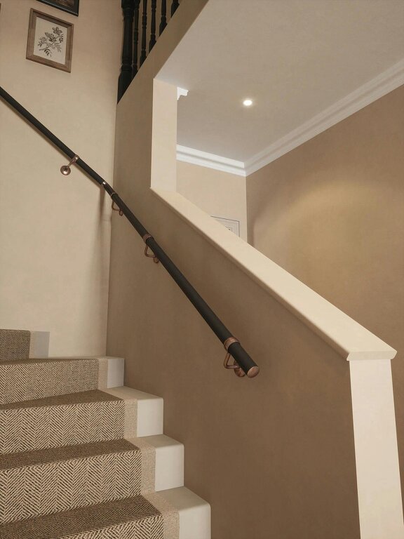 Handrails Direct Burcot Espresso Leather Single Winder Handrail