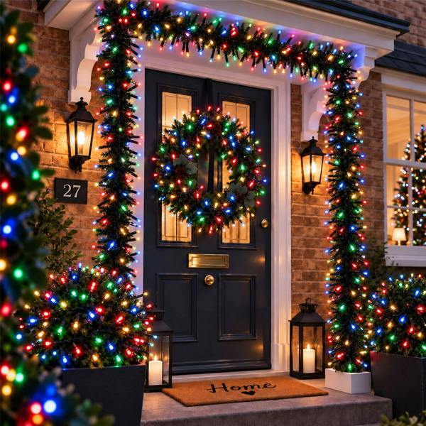 Cluster Green Cable Multicolour LED Christmas Lights, 480 to 1920 LEDs, 8 Effects, Timer, Mains Powered image 8