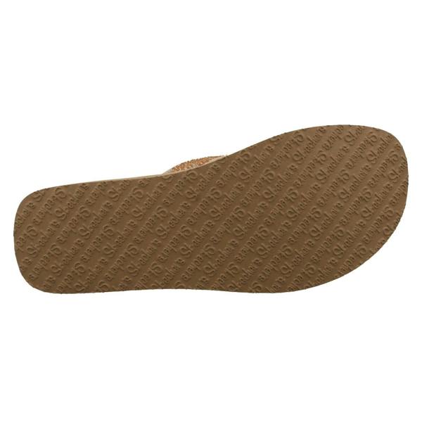 Skechers Ladies Skechers Toe Post Platform Wedge Sandals Stone Candy 31614