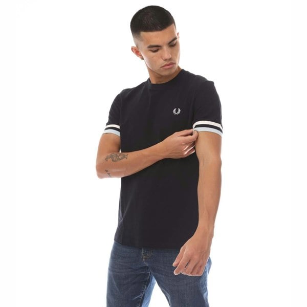 Fred Perry Mens Bold Pique Tipped T-Shirt - Navy