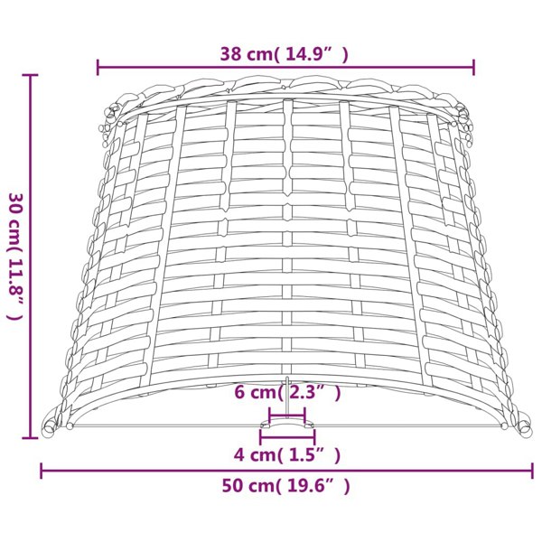 Berkfield Lamp Shade Brown �_�”�_50x30 cm Wicker