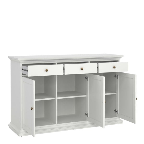 Furniture To Go Paris Sideboard with 3 doors and 3 drawers in White