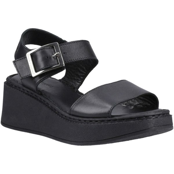Hush Puppies Beatrix Wedge Leather Women's Black Wedges