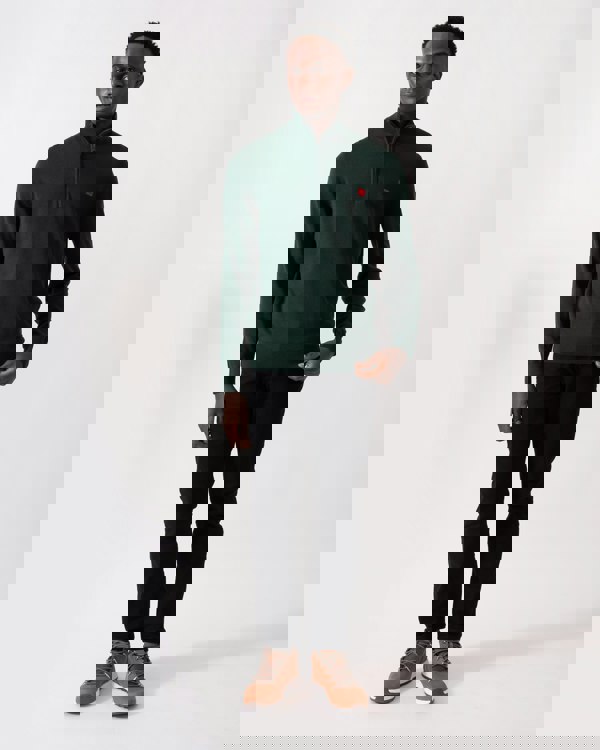 HUGO San Quintus-C Mens 1/4 Zip Pullover - Open Green 385