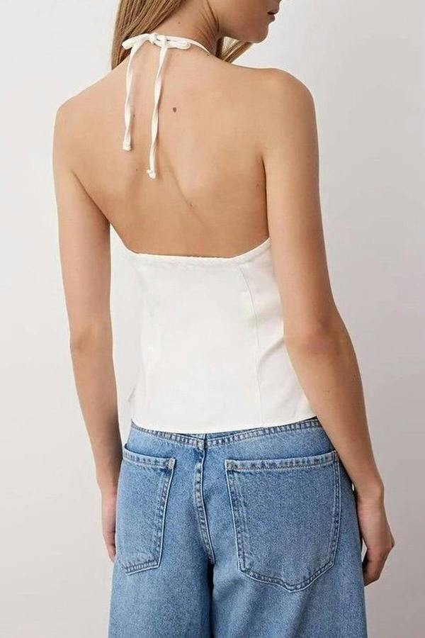 WOVCOR Thin-strapped Woven Blouse