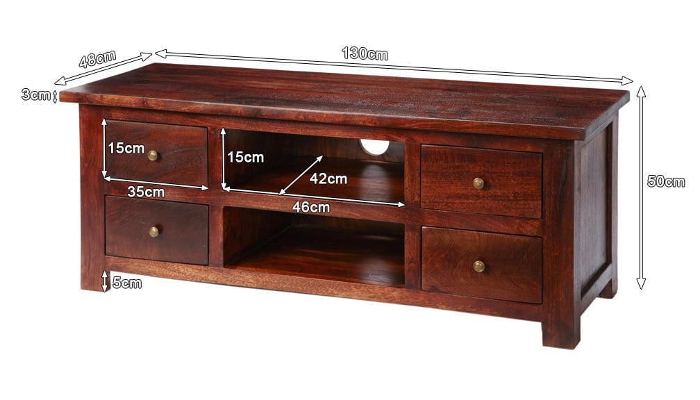 IH Design Jinita Dark Wood TV Cabinet with Drawers