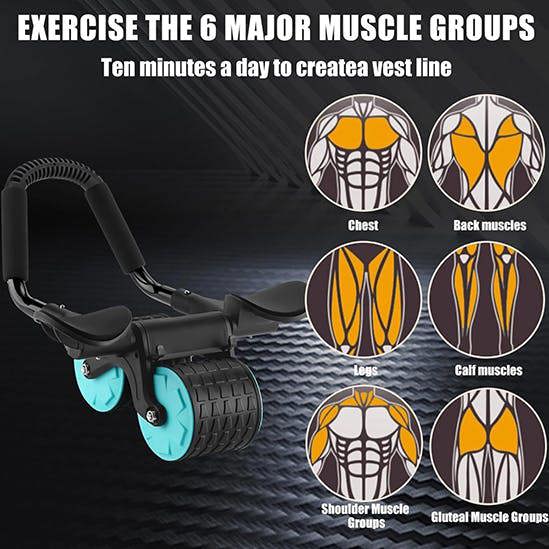 Dragodirect Abs Exercise Roller Wheel With Timer Automatic Rebound Elbow