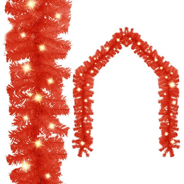 Berkfield Christmas Garland with LED Lights 20 m Red
