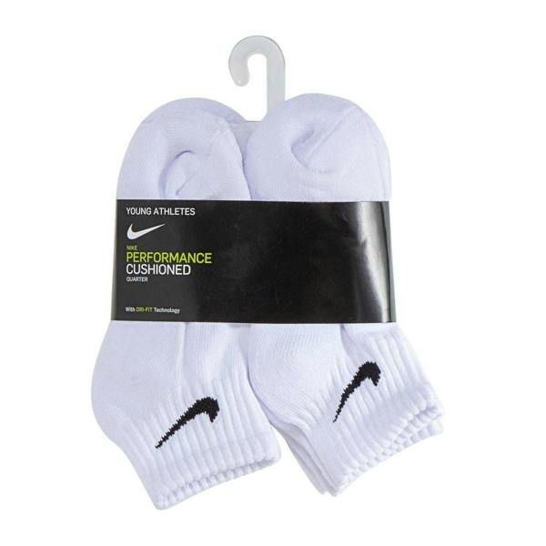 Nike Childrens/Kids Quarter Socks (Pack of 6) - White - 