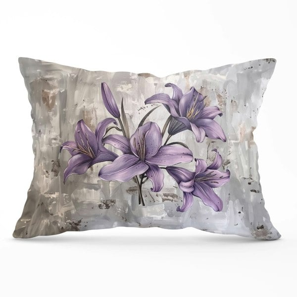 Warren Reed Purple Lilies In Bloom Cushions