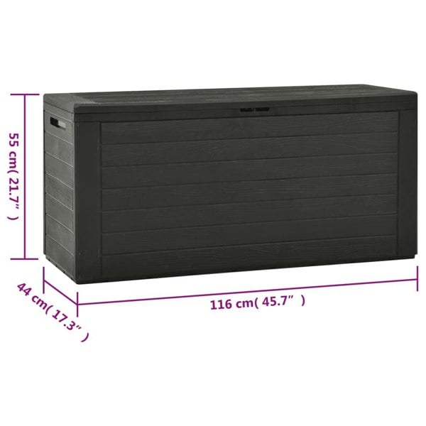 Berkfield Garden Storage Box Anthracite 116x44x55 cm