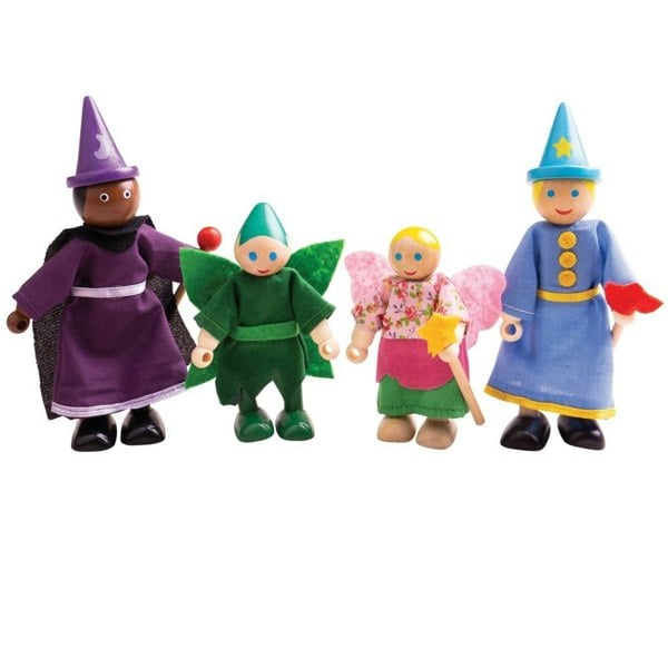 Bigjigs Toys Wooden Fantasy Dolls Set - 4 Fairy Tale Dolls