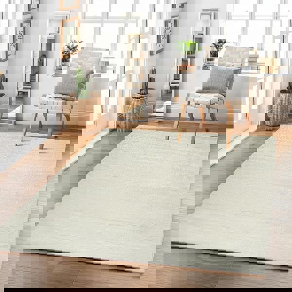 Livabliss Freud-Modern Ivory Off-White High Pile Rug