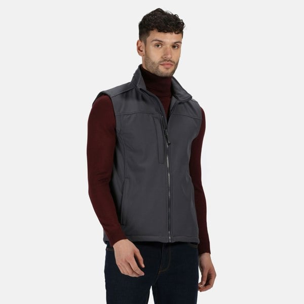 Regatta Mens Flux Softshell Bodywarmer / Sleeveless Jacket (Water Repellent & Wind Resistant) - Seal Grey/Seal Grey