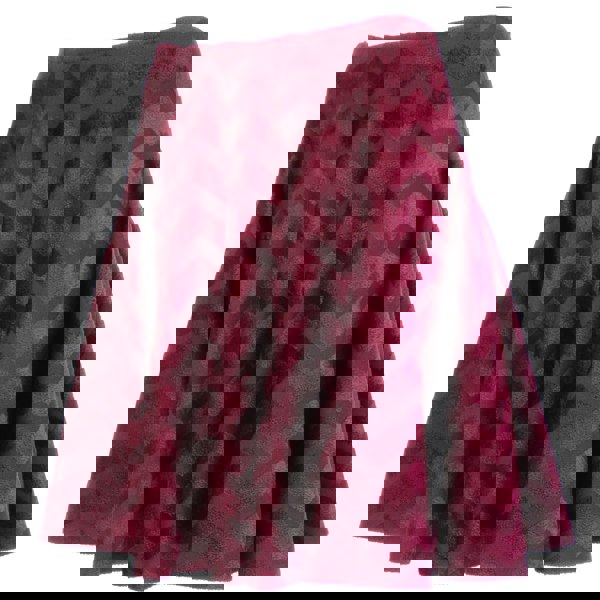 Alaia circular skater skirt in claret velvet with chevron patterning