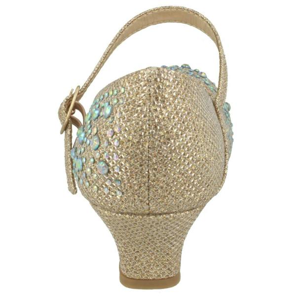 Spot On Girls Junior Spot On Sparkly Kitten Heel Party Shoes