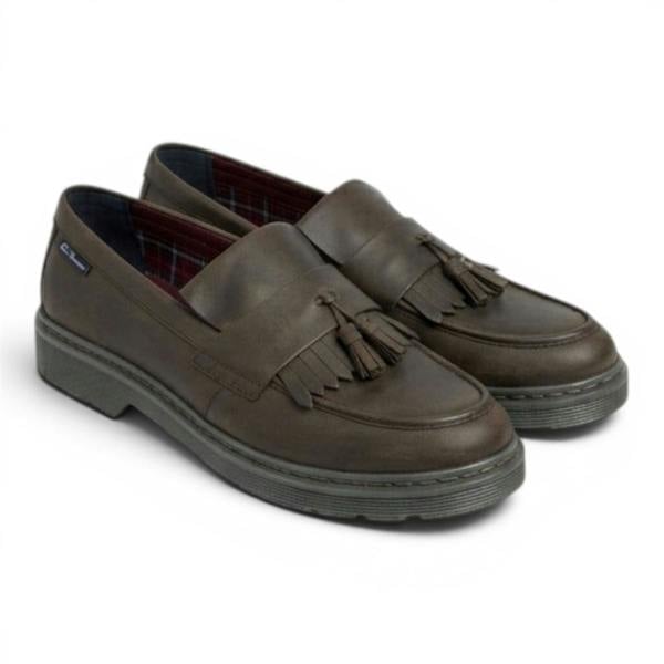 Ben Sherman Men's Brown Leather Tassel Loafer Shoes - Dudley